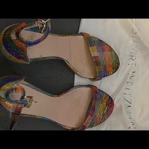 Multi-colored stiletto sandals